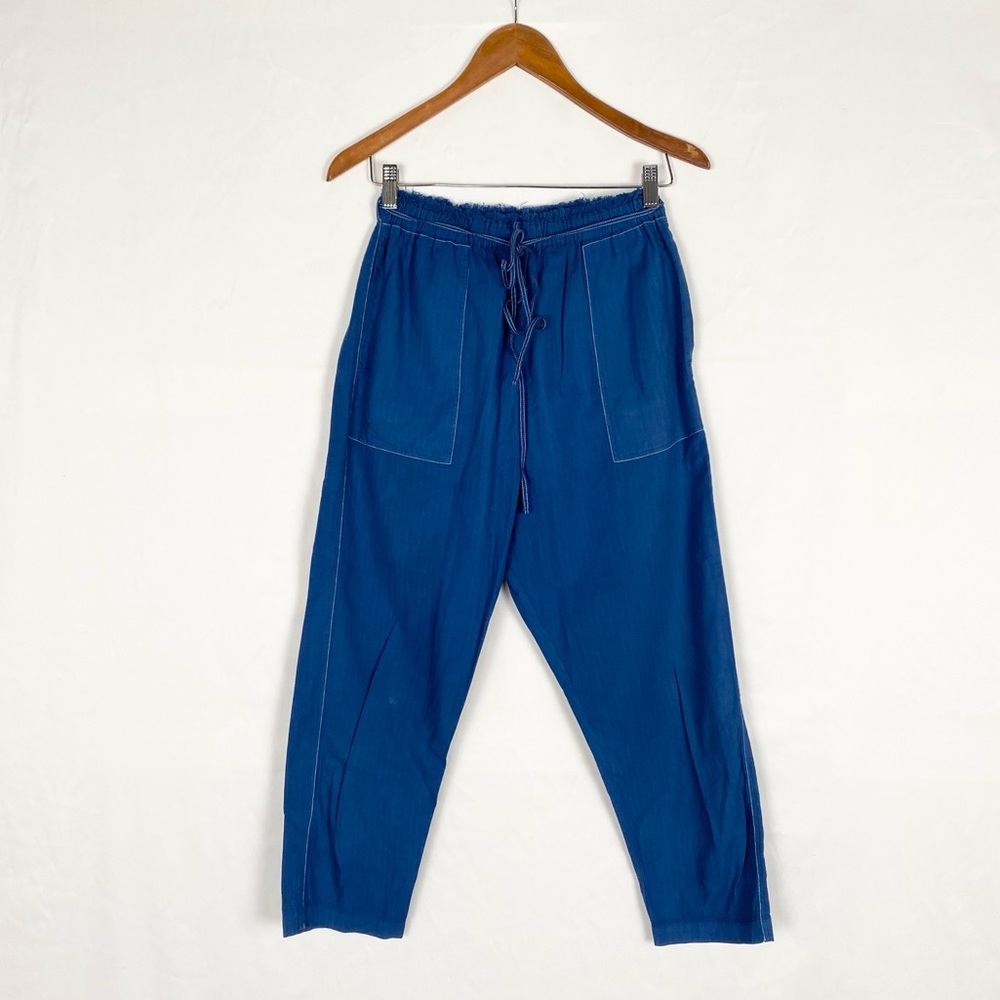 Raquel Allegra Utility Painters Pants‎ Wide Leg Fit Drawstring Size 0 Cotton